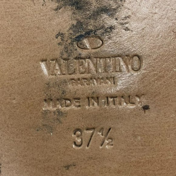 Valentino Garavani brown leather braided strappy sandals gold flower embroidery - Picture 7 of 14